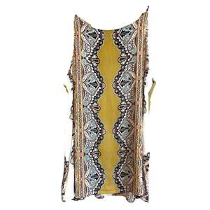 Verse Sleeveless tank top tunic yellow bohemian lightweight  Size XS.